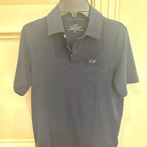 Vineyard Vines: Navy Slub Jersey Polo; M/12-14